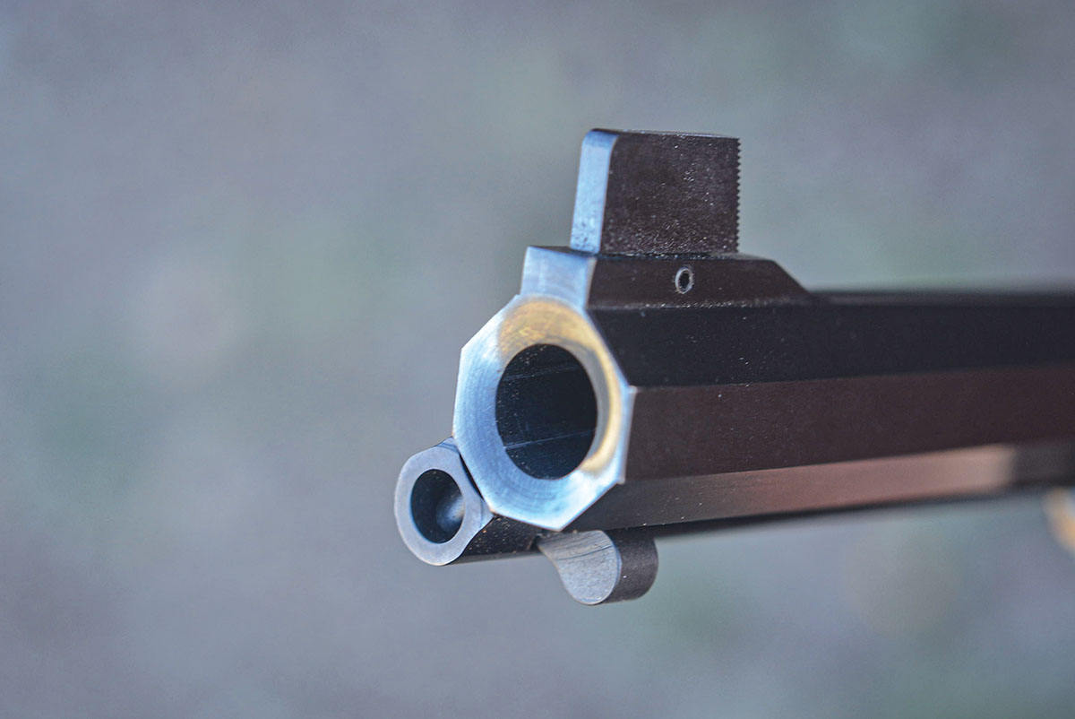 The 5-inch octagon McGowen barrel is beautifully finished and features a protective deep-cut crown.